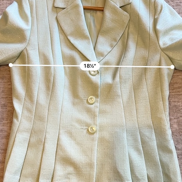 DANILLO Skirt and Jacket Suit Set - Light Metallic Pastel Green - Size 8 - Picture 12 of 15